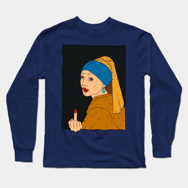 Girl With A Pearl Earring Long Sleeve T-Shirt by vanpaul54